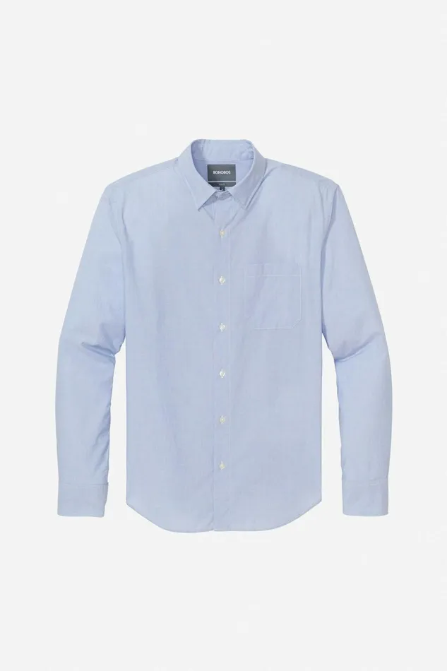 Men Casual Shirts Bonobos Washed ButtonDown Shirt River Blue End On End