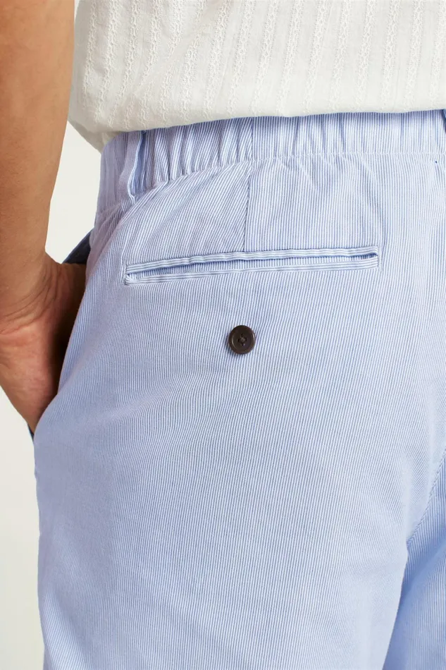 Men Casual Shorts Bonobos Lightweight Chino Short Sky White Stripe