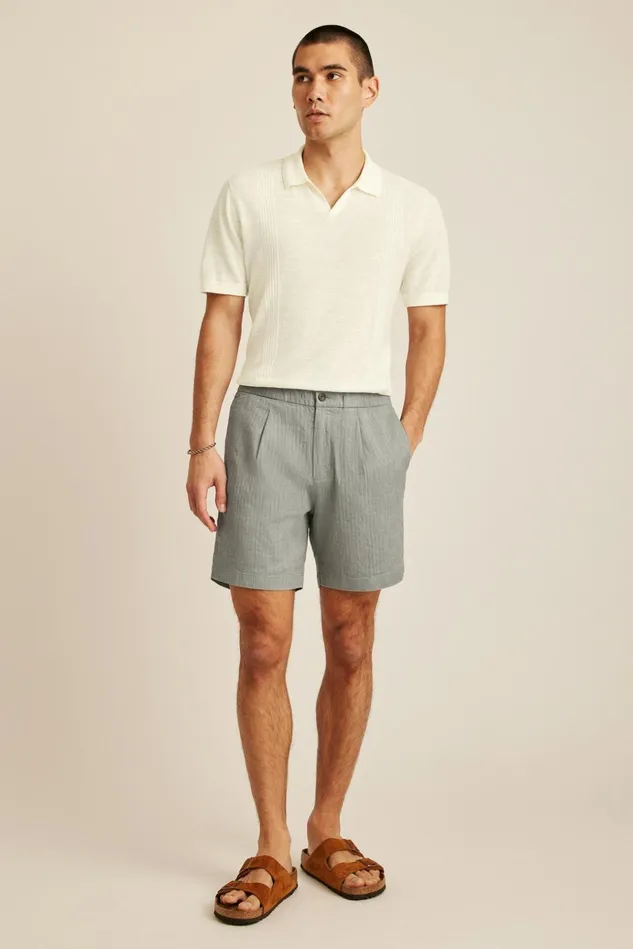 Men Casual Shorts Bonobos Linen Blend Boardwalk Short Deep Sage