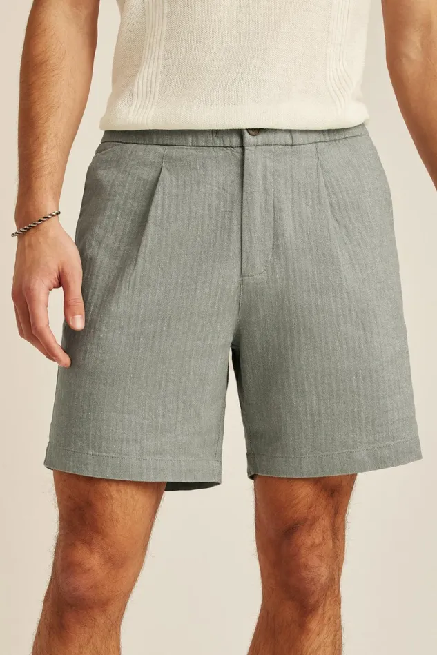Men Casual Shorts Bonobos Linen Blend Boardwalk Short Deep Sage