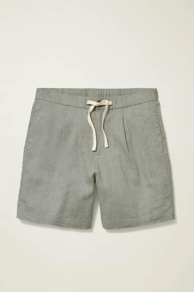 Men Casual Shorts Bonobos Linen Blend Boardwalk Short Deep Sage