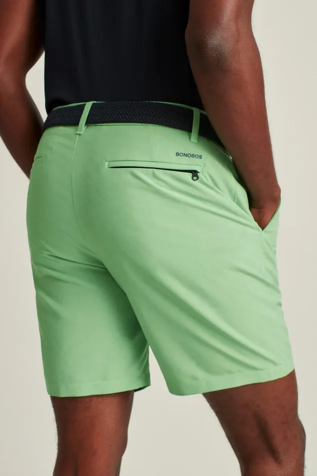 Men Casual Shorts Bonobos Performance Link Shorts Heather Green Grass