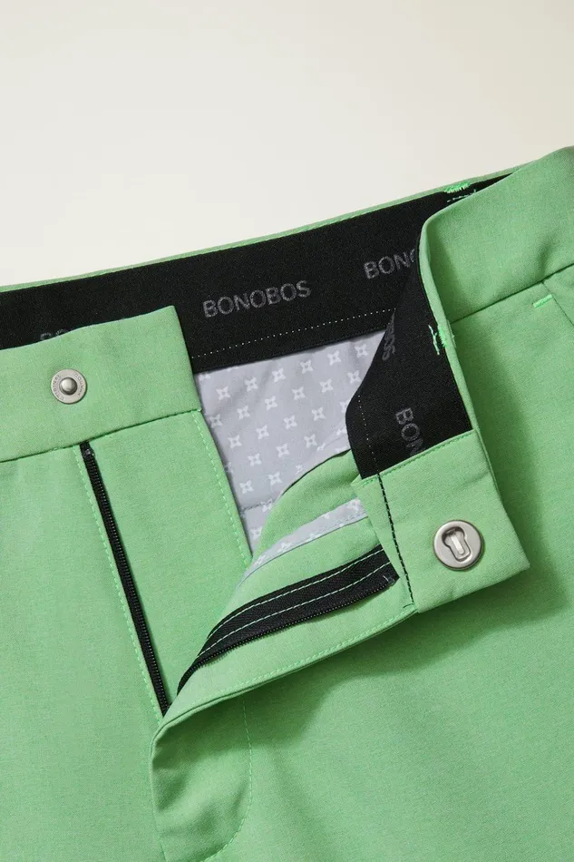 Men Casual Shorts Bonobos Performance Link Shorts Heather Green Grass