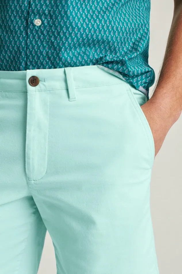 Men Casual Shorts Bonobos Stretch Seasonal Shorts Blue Sage Oxford