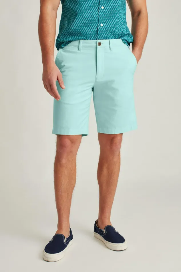 Men Casual Shorts Bonobos Stretch Seasonal Shorts Blue Sage Oxford