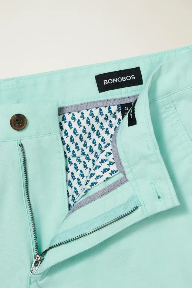 Men Casual Shorts Bonobos Stretch Seasonal Shorts Blue Sage Oxford