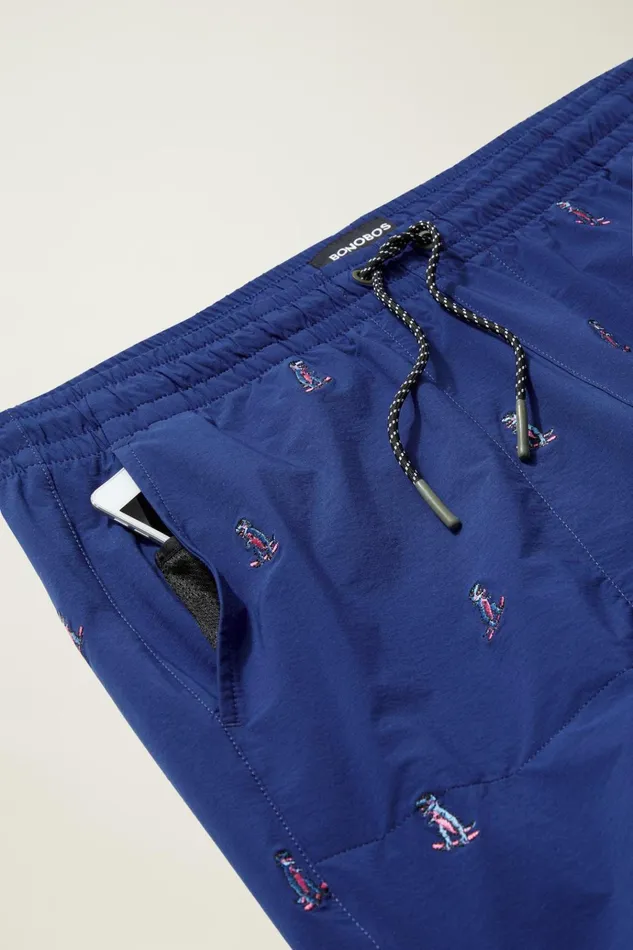 Men Casual Shorts Bonobos The Embroidered Rec Short Dinosaur Snow Day