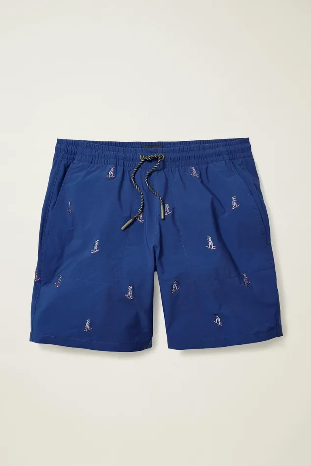 Men Casual Shorts Bonobos The Embroidered Rec Short Dinosaur Snow Day