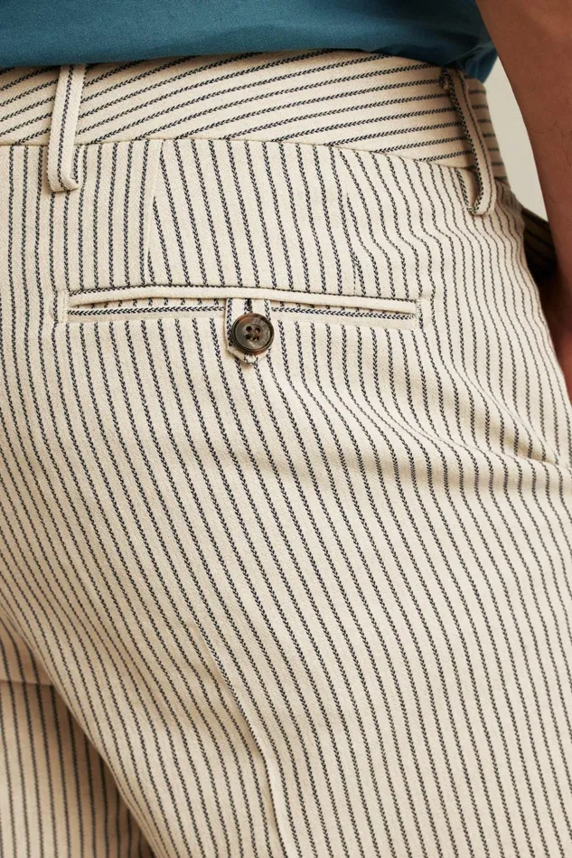 Men Chino Shorts Bonobos Italian Stretch Chino Shorts Stone Grey Navy Pinstripe