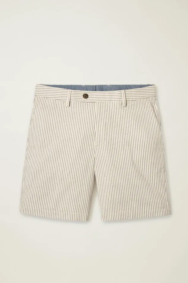 Men Chino Shorts Bonobos Italian Stretch Chino Shorts Stone Grey Navy Pinstripe