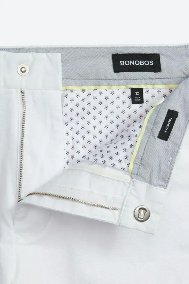 Men Chino Shorts Bonobos Stretch Washed Chino Shorts Bright White