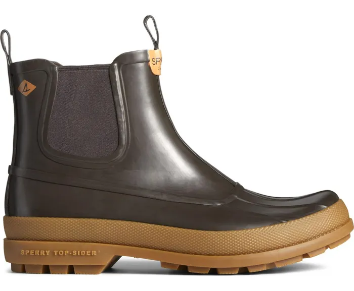 Men Cold Bay Rubber Waterproof Chelsea Boot Brown Sperry Boots