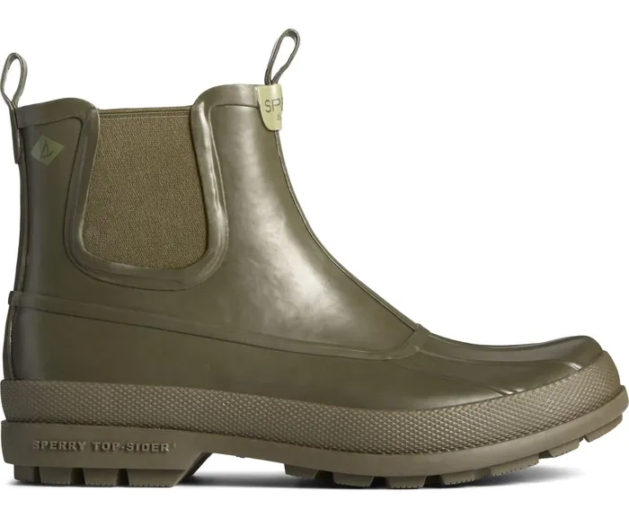 Men Cold Bay Rubber Waterproof Chelsea Boot Olive Sperry Boots