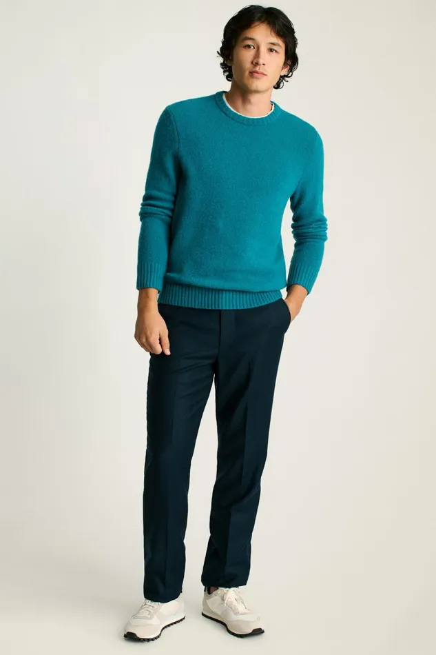 Men Crew and VNeck Sweaters Bonobos Boucle Crew Neck Sweater Blue Green