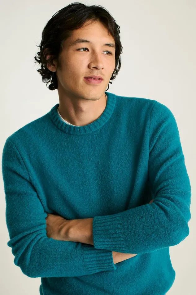 Men Crew and VNeck Sweaters Bonobos Boucle Crew Neck Sweater Blue Green