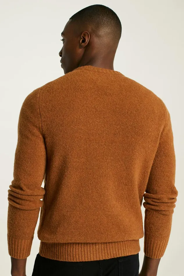 Men Crew and VNeck Sweaters Bonobos Boucle Crew Neck Sweater Camel