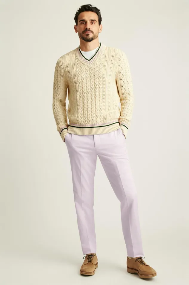 Men Crew and VNeck Sweaters Bonobos Cotton Cashmere Cricket Sweater Forest Green And Cream Men Crew and VNeck Sweaters Bonobos Cotton Cashmere Cricket Sweater Forest Green And Cream