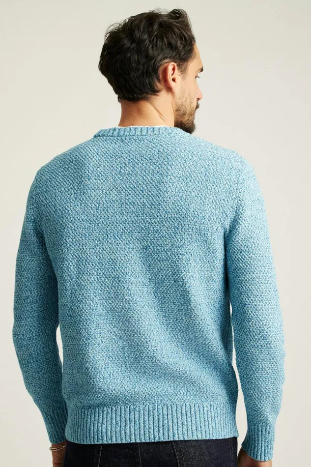 Men Crew and VNeck Sweaters Bonobos Italian Cotton Crew Neck Sweater Multi Blues