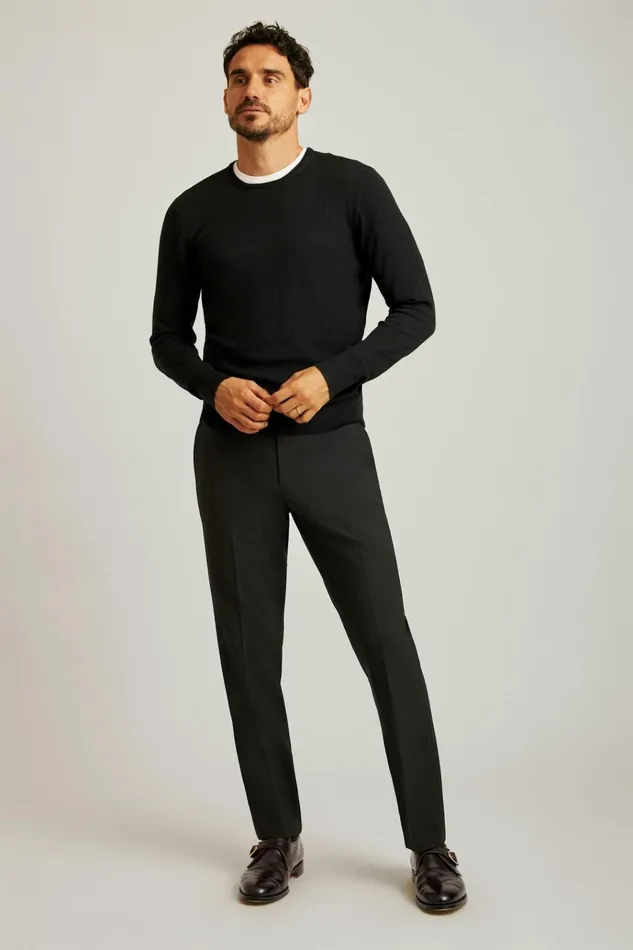 Men Crew and VNeck Sweaters Bonobos Washable Merino Crew Neck Sweater Black Men Crew and VNeck Sweaters Bonobos Washable Merino Crew Neck Sweater Black