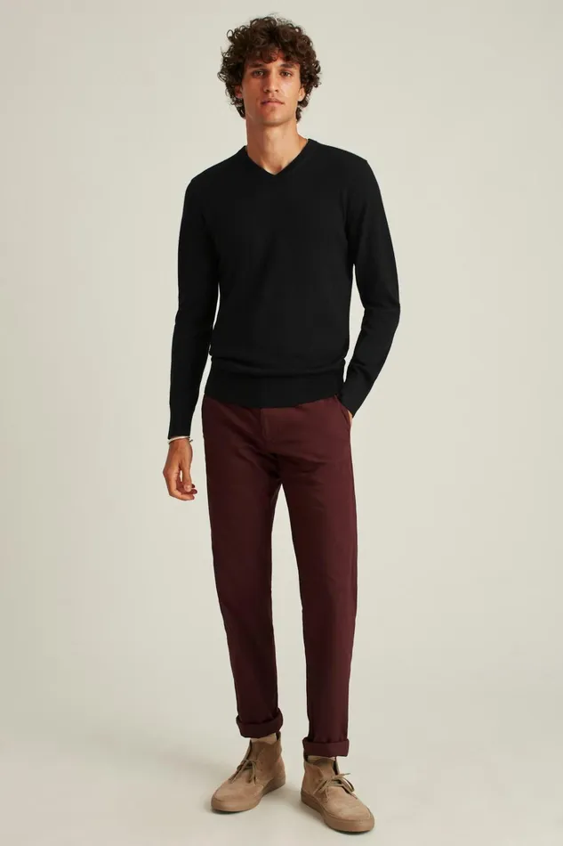 Men Crew and VNeck Sweaters Bonobos Washable Merino VNeck Sweater Black