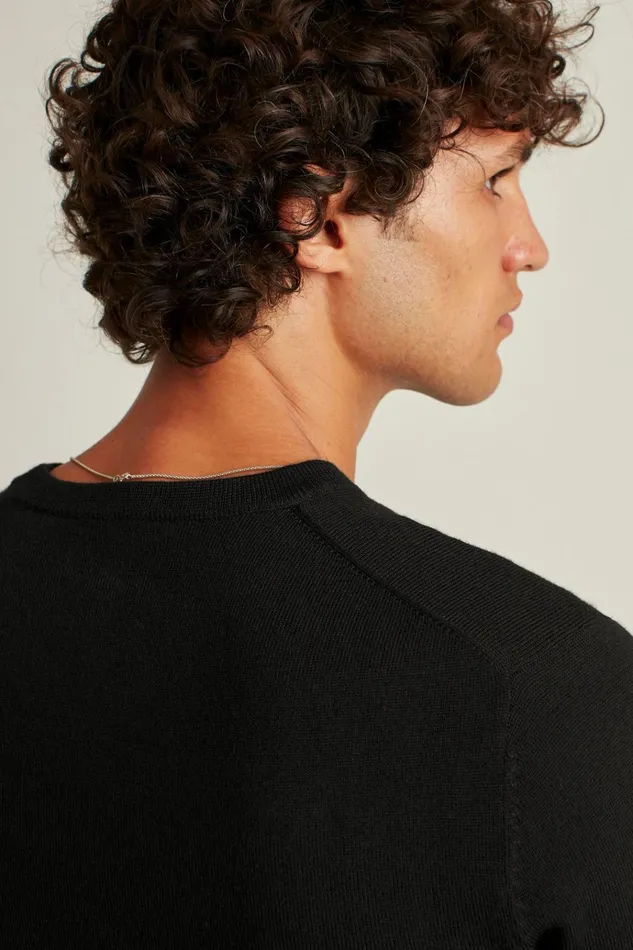 Men Crew and VNeck Sweaters Bonobos Washable Merino VNeck Sweater Black