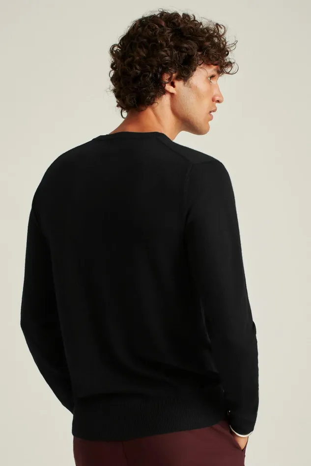 Men Crew and VNeck Sweaters Bonobos Washable Merino VNeck Sweater Black