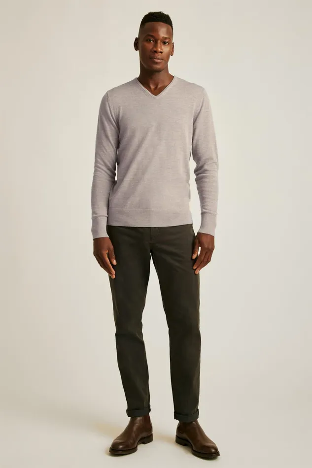 Men Crew and VNeck Sweaters Bonobos Washable Merino VNeck Sweater Heather Oat Men Crew and VNeck Sweaters Bonobos Washable Merino VNeck Sweater Heather Oat