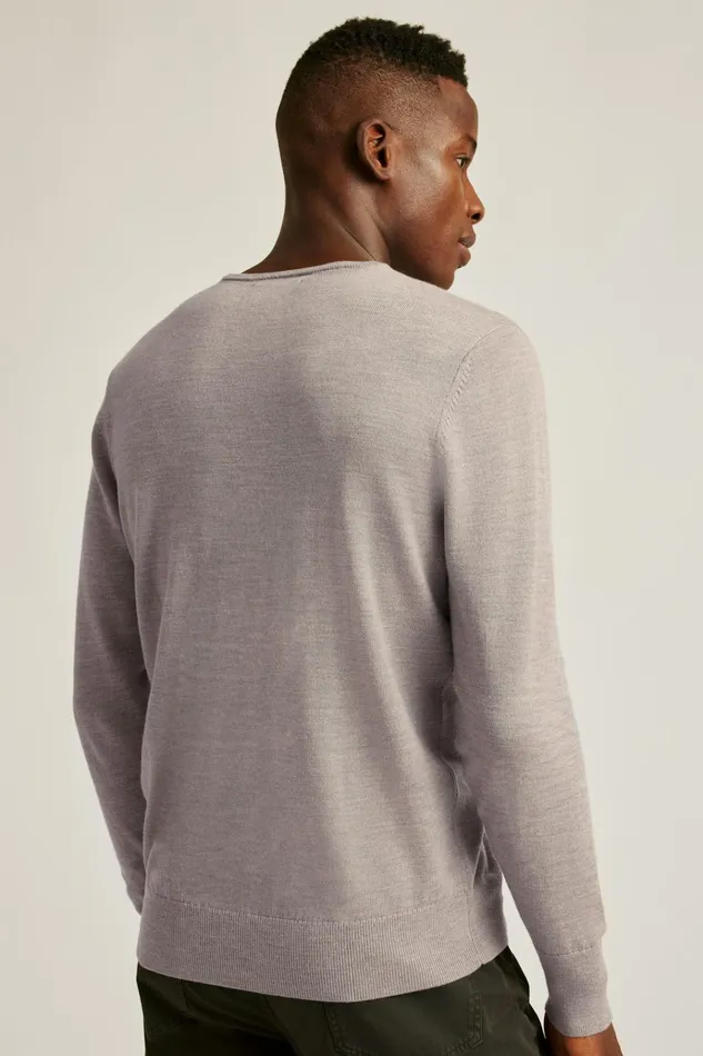 Men Crew and VNeck Sweaters Bonobos Washable Merino VNeck Sweater Heather Oat
