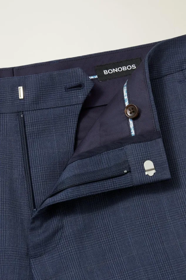 Men Dress Pants Bonobos Jetsetter Italian Wool Dress Pant Navy Glen Plaid