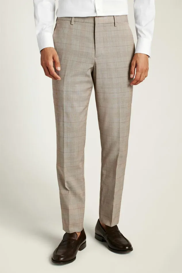 Men Dress Pants Bonobos Jetsetter Italian Wool Dress Pant Tan Plaid