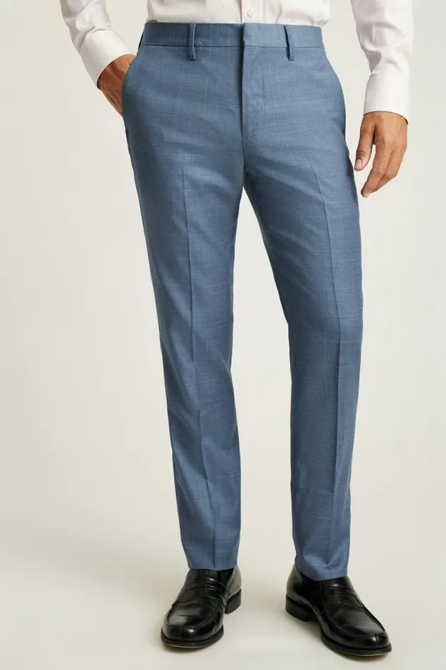 Men Dress Pants Bonobos Jetsetter Wool Dress Pant Blue White Deco Check