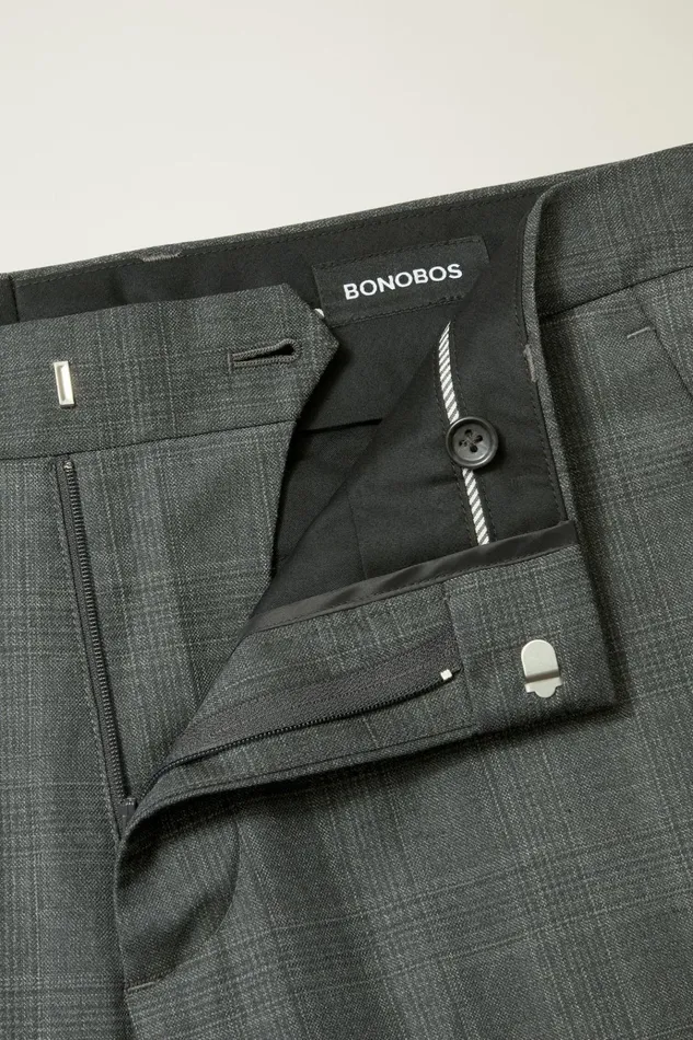 Men Dress Pants Bonobos Jetsetter Wool Dress Pant Charcoal Glen Check