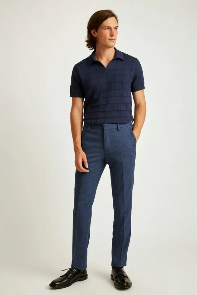 Men Dress Pants Bonobos Jetsetter Wool Dress Pant Dark Blue Herringbone