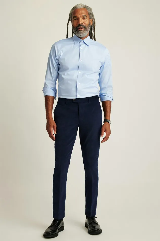 Men Dress Pants Bonobos Velvet Trousers Maritime Blue