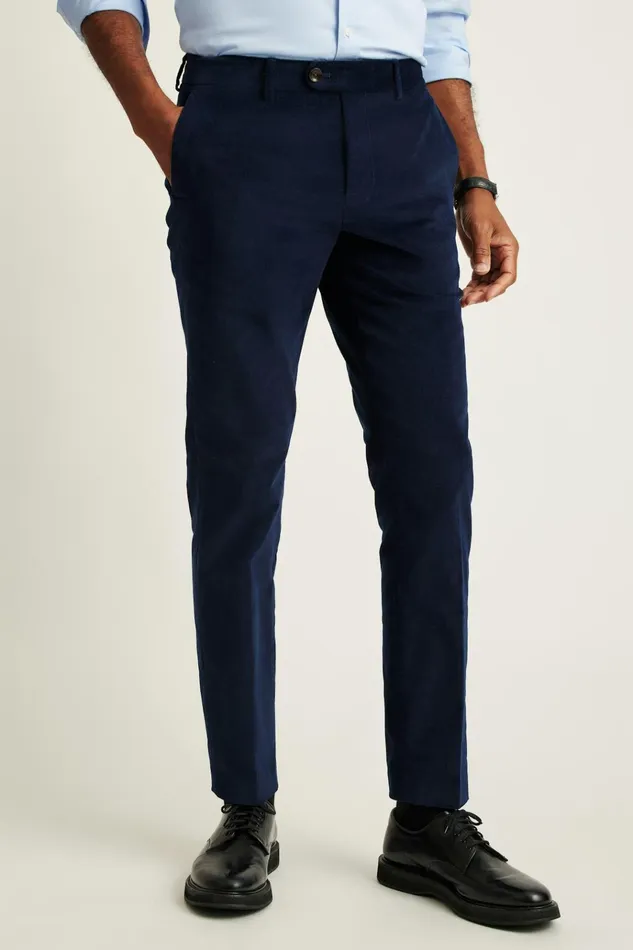Men Dress Pants Bonobos Velvet Trousers Maritime Blue