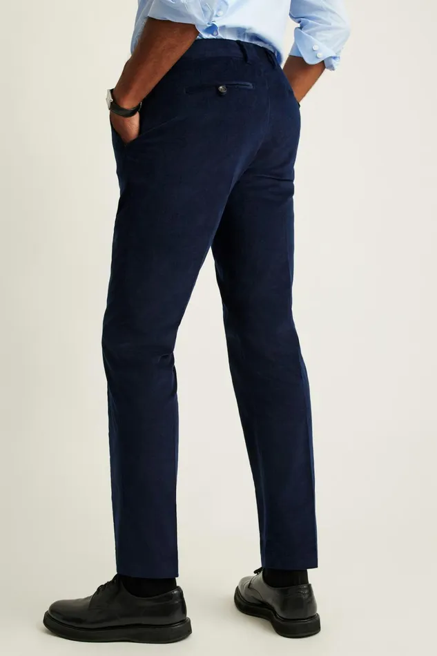 Men Dress Pants Bonobos Velvet Trousers Maritime Blue