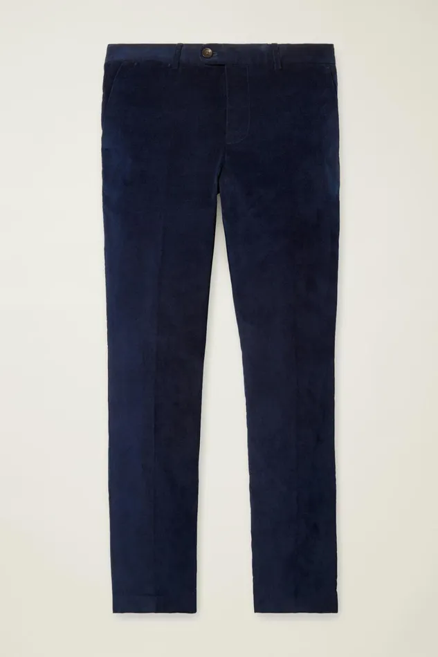 Men Dress Pants Bonobos Velvet Trousers Maritime Blue
