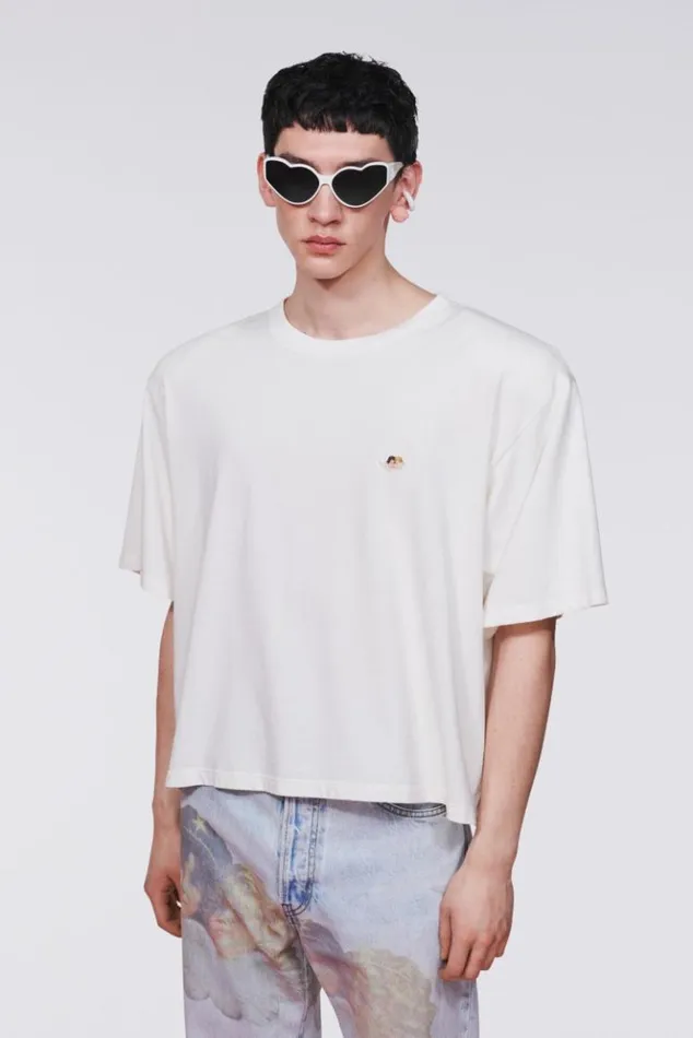 Men Fiorucci Angels Patch TShirt White White Men Fiorucci Angels Patch TShirt White White