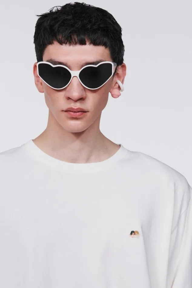 Men Fiorucci Angels Patch TShirt White White Men Fiorucci Angels Patch TShirt White White
