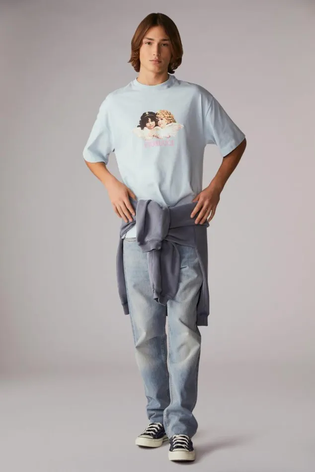 Men Fiorucci Angels TShirt Blue Blue