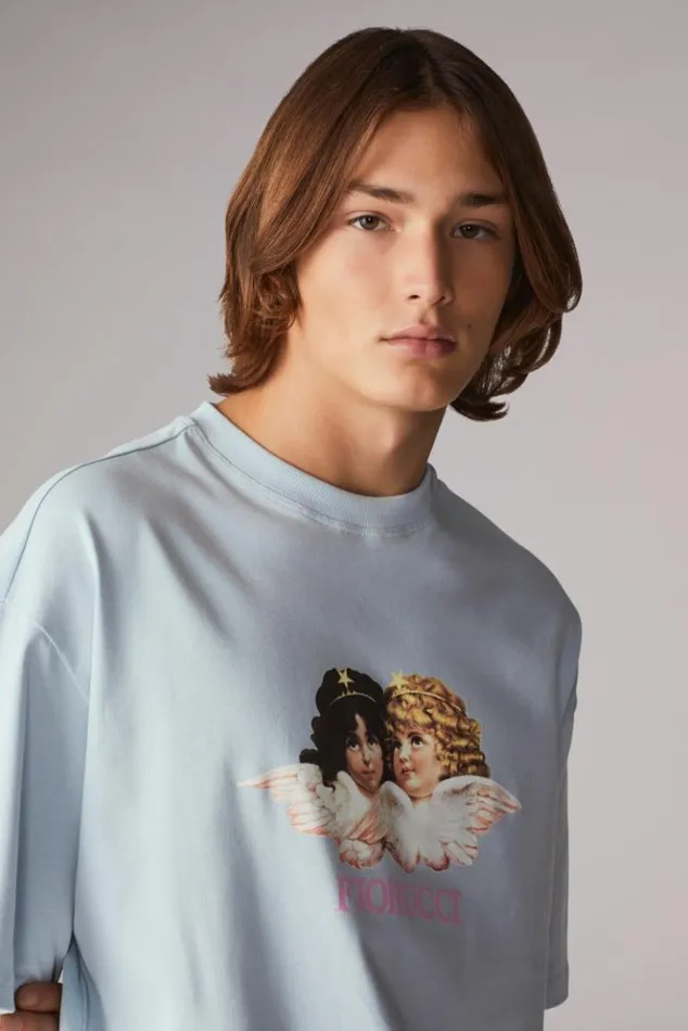 Men Fiorucci Angels TShirt Blue Blue Men Fiorucci Angels TShirt Blue Blue