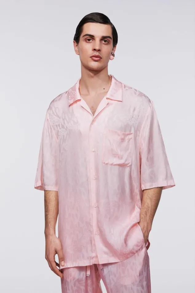 Men Fiorucci Banimalier Jacquard Shirt Pink Pink Men Fiorucci Banimalier Jacquard Shirt Pink Pink