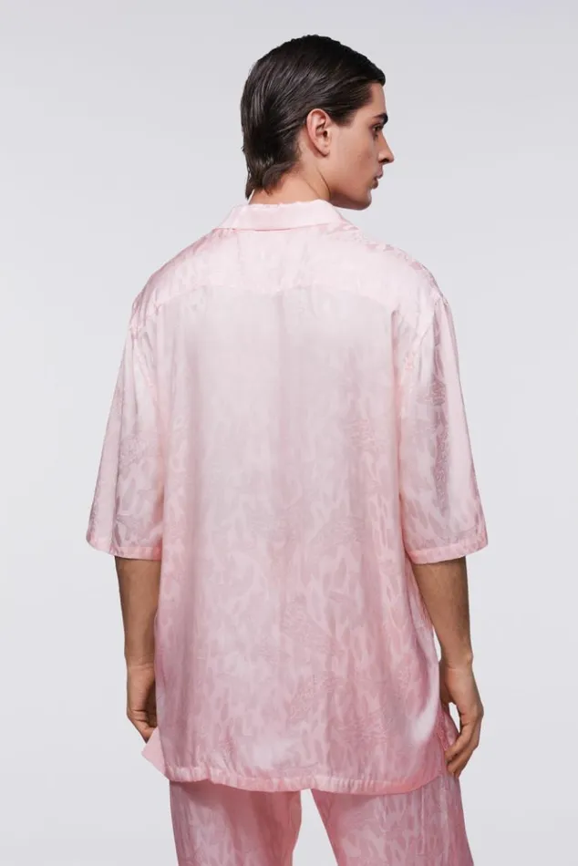 Men Fiorucci Banimalier Jacquard Shirt Pink Pink Men Fiorucci Banimalier Jacquard Shirt Pink Pink