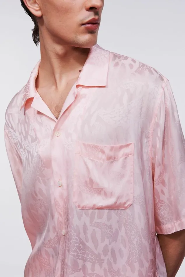 Men Fiorucci Banimalier Jacquard Shirt Pink Pink Men Fiorucci Banimalier Jacquard Shirt Pink Pink