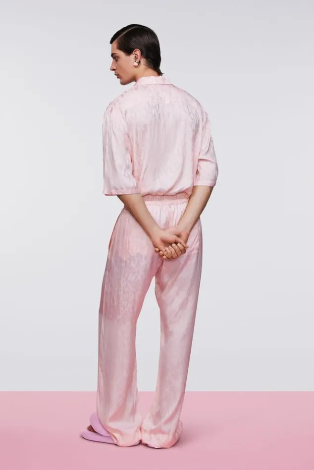 Men Fiorucci Banimalier Jacquard Trousers Pink Pink Men Fiorucci Banimalier Jacquard Trousers Pink Pink
