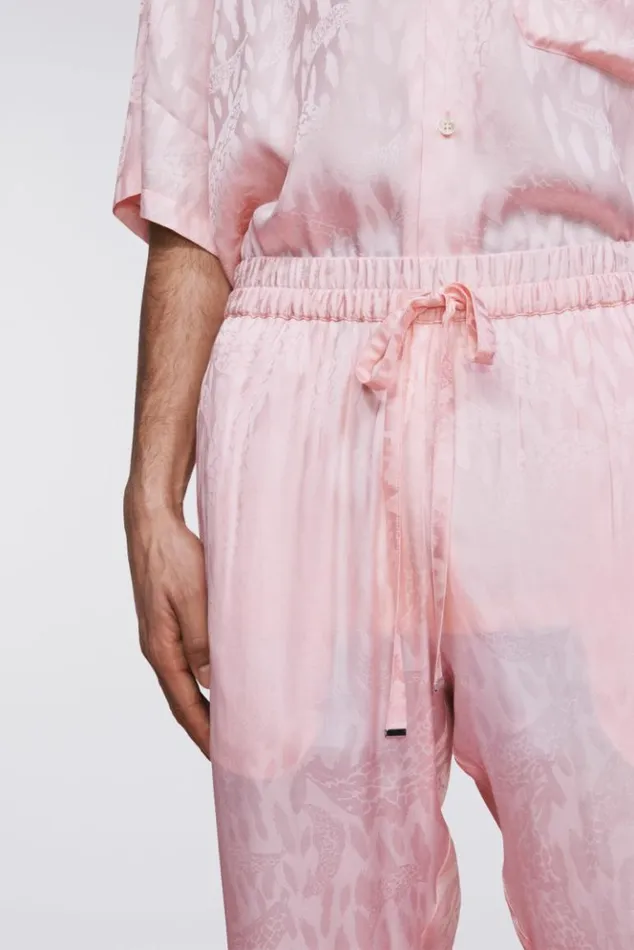 Men Fiorucci Banimalier Jacquard Trousers Pink Pink Men Fiorucci Banimalier Jacquard Trousers Pink Pink