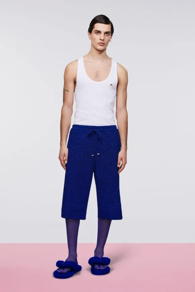 Men Fiorucci Bermuda Sparkly Shorts Blue Blue