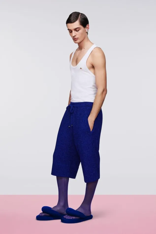 Men Fiorucci Bermuda Sparkly Shorts Blue Blue Men Fiorucci Bermuda Sparkly Shorts Blue Blue