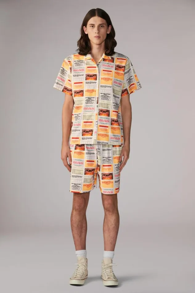 Men Fiorucci Card Print Shorts White White