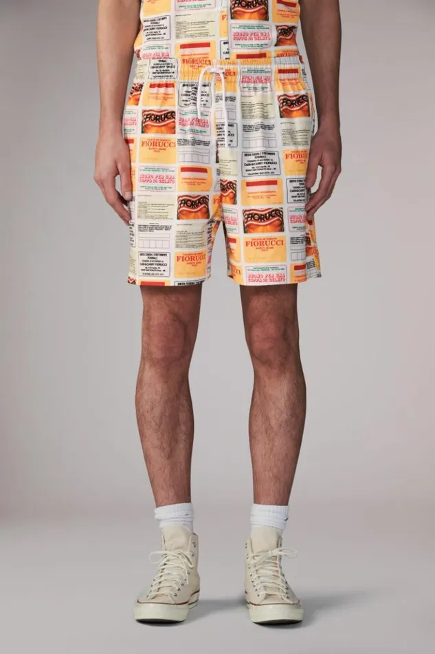 Men Fiorucci Card Print Shorts White White Men Fiorucci Card Print Shorts White White